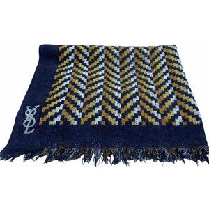 Yves Saint Laurent Bath Towel Fringed Geometric USA Made 42” X 27”